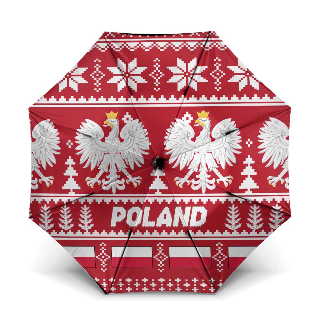 Poland Christmas Umbrella Emblem With Flag Style - Wonder Print Shop