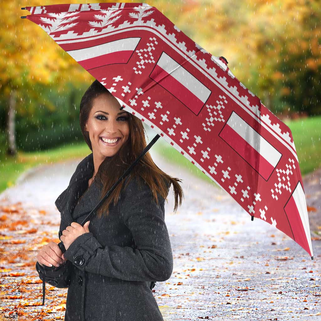 Poland Christmas Umbrella Emblem With Flag Style - Wonder Print Shop