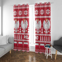 Poland Christmas Window Curtain Emblem With Flag Style - Wonder Print Shop