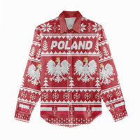 Poland Christmas Women Casual Shirt Emblem With Flag Style - Wonder Print Shop