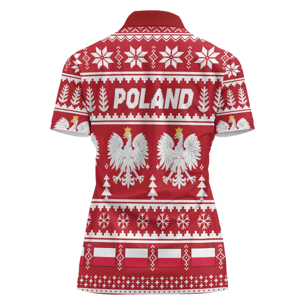 Poland Christmas Women Polo Shirt Emblem With Flag Style - Wonder Print Shop