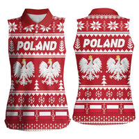 Poland Christmas Women Sleeveless Polo Shirt Emblem With Flag Style - Wonder Print Shop