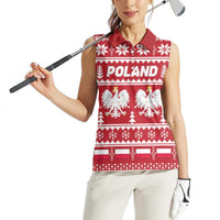 Poland Christmas Women Sleeveless Polo Shirt Emblem With Flag Style - Wonder Print Shop