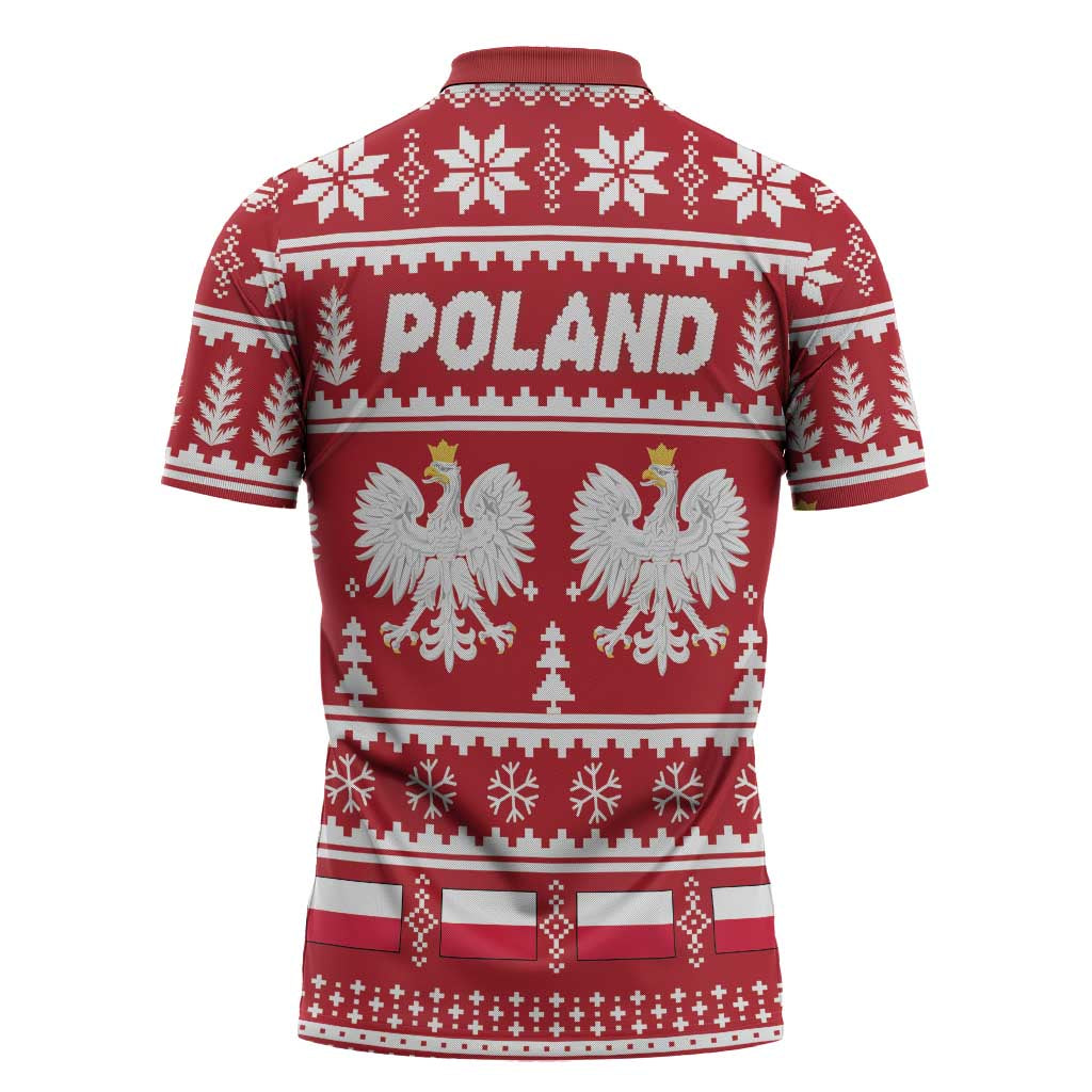 Poland Christmas Zipper Polo Shirt Emblem With Flag Style - Wonder Print Shop