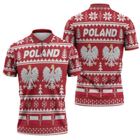 Poland Christmas Zipper Polo Shirt Emblem With Flag Style - Wonder Print Shop