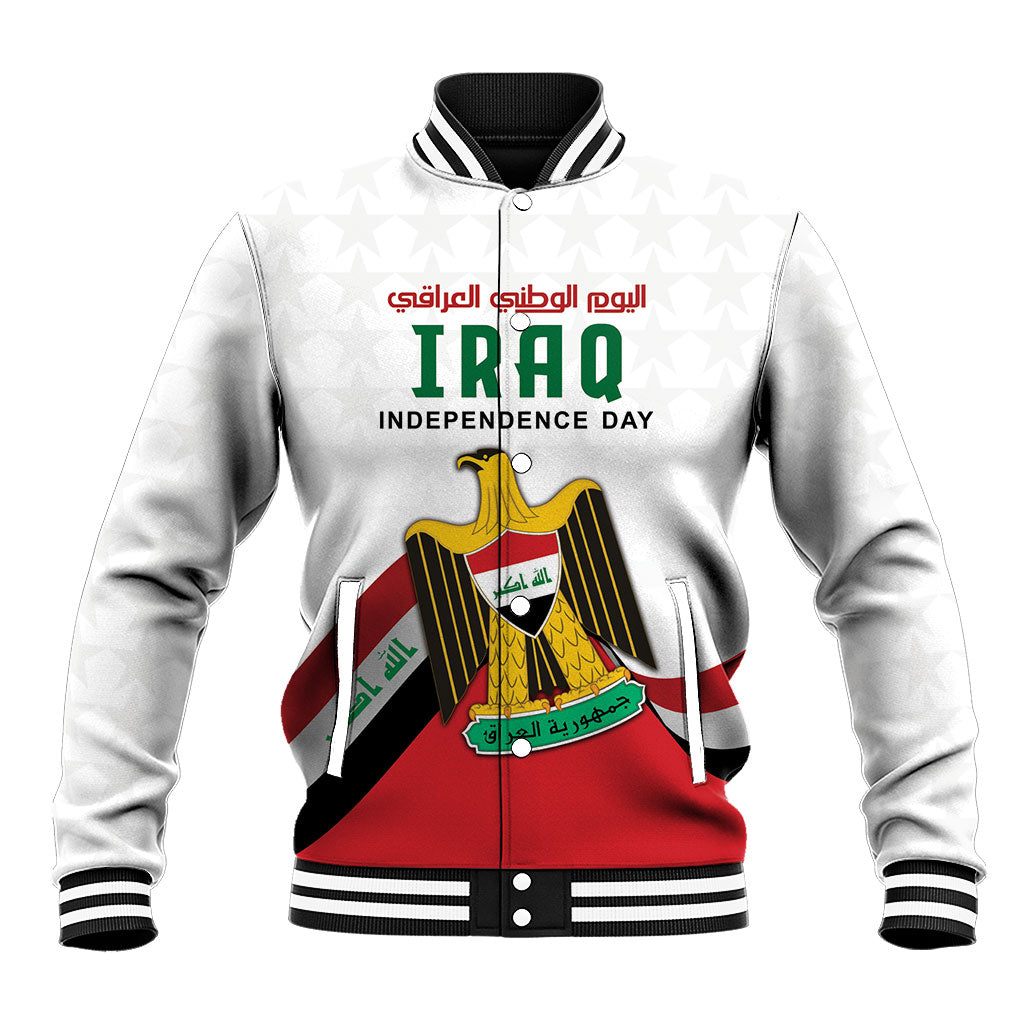 Iraq Independence Day Baseball Jacket Coat Of Arms With Flag Style