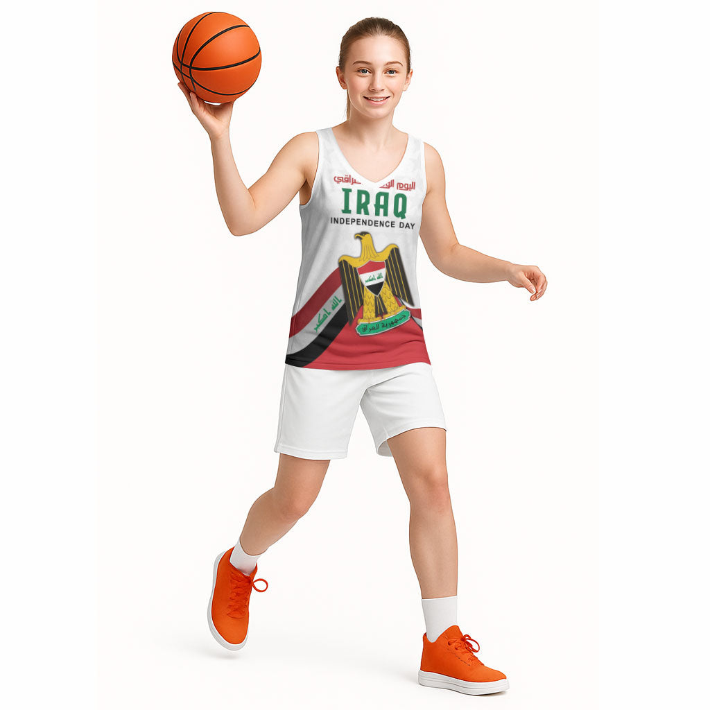 Iraq Independence Day Basketball Jersey Coat Of Arms With Flag Style