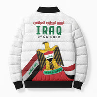 Iraq Independence Day Bomber Puffer Jacket Coat Of Arms With Flag Style