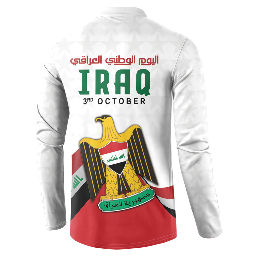 Iraq Independence Day Button Sweatshirt Coat Of Arms With Flag Style