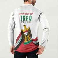 Iraq Independence Day Button Sweatshirt Coat Of Arms With Flag Style