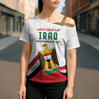 Iraq Independence Day Cross Shoulder Shirt Coat Of Arms With Flag Style