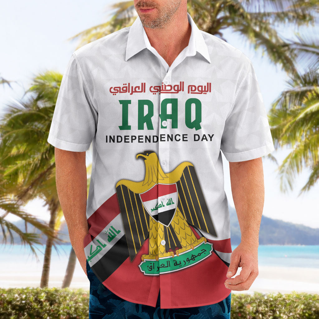 Iraq Independence Day Hawaiian Shirt Coat Of Arms With Flag Style