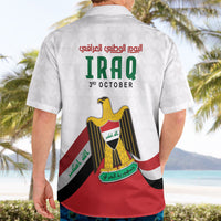 Iraq Independence Day Hawaiian Shirt Coat Of Arms With Flag Style