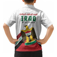 Iraq Independence Day Kid Hawaiian Shirt Coat Of Arms With Flag Style