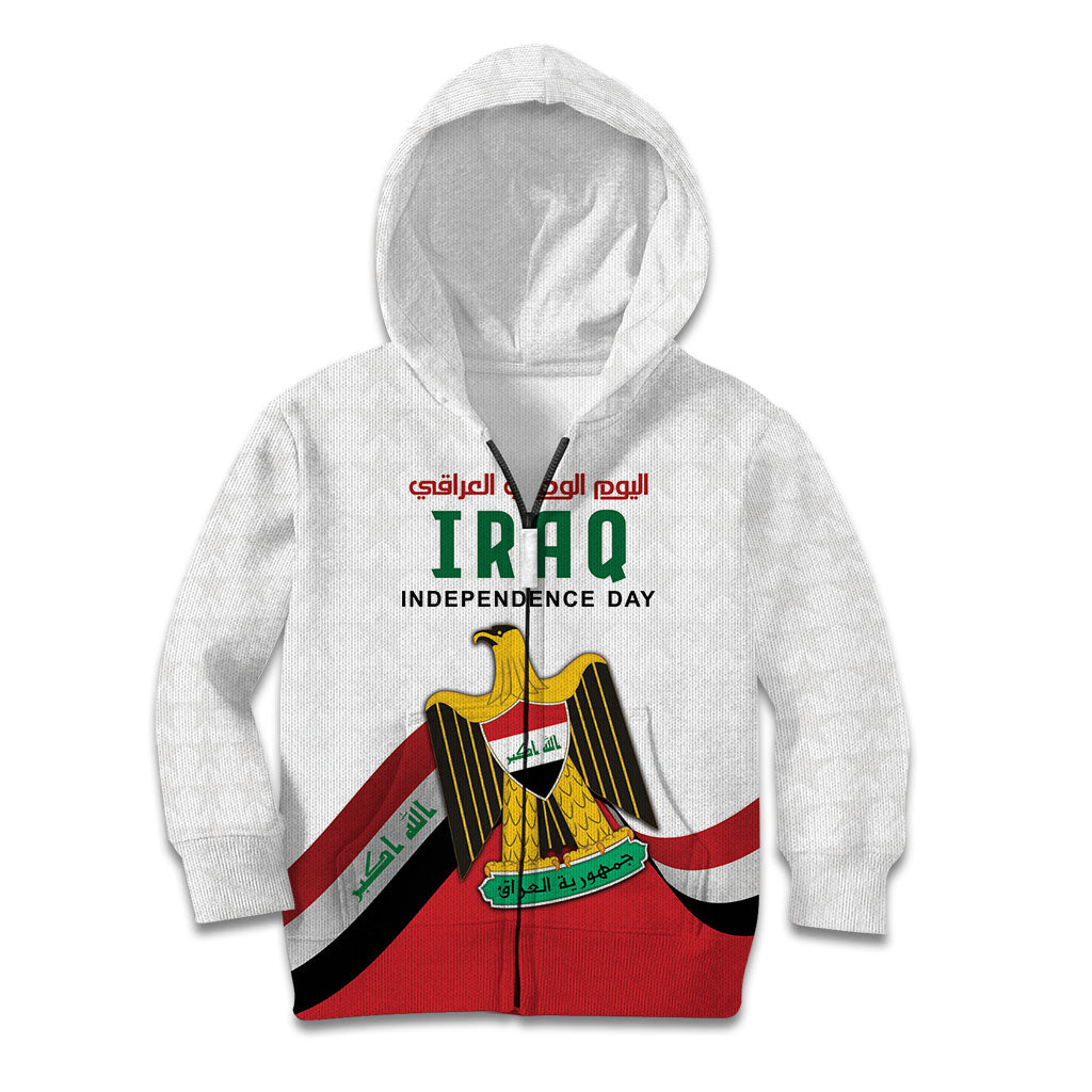 Iraq Independence Day Kid Hoodie Coat Of Arms With Flag Style