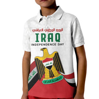 Iraq Independence Day Kid Polo Shirt Coat Of Arms With Flag Style