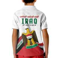 Iraq Independence Day Kid Polo Shirt Coat Of Arms With Flag Style