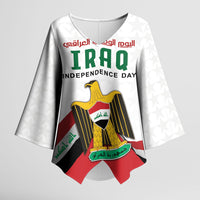 Iraq Independence Day Kimono Sleeve Blouse Coat Of Arms With Flag Style