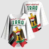 Iraq Independence Day Kimono Sleeve Blouse Coat Of Arms With Flag Style