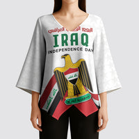 Iraq Independence Day Kimono Sleeve Blouse Coat Of Arms With Flag Style
