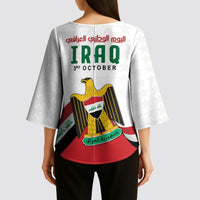 Iraq Independence Day Kimono Sleeve Blouse Coat Of Arms With Flag Style