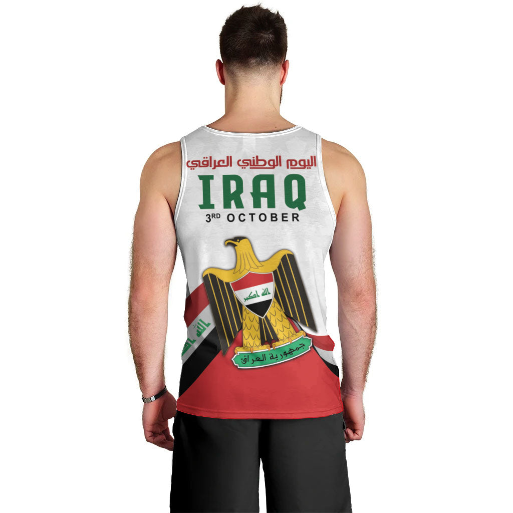 Iraq Independence Day Men Tank Top Coat Of Arms With Flag Style