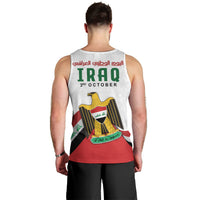 Iraq Independence Day Men Tank Top Coat Of Arms With Flag Style