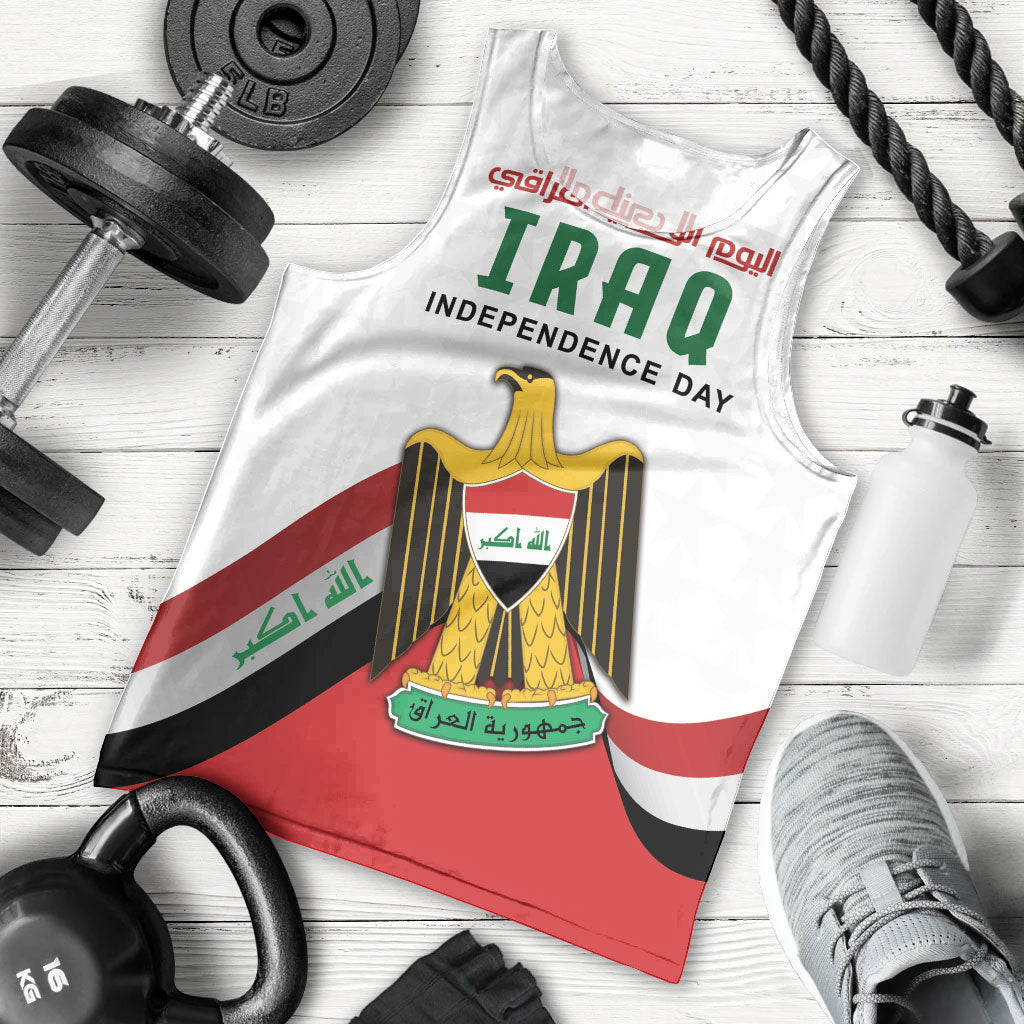 Iraq Independence Day Men Tank Top Coat Of Arms With Flag Style