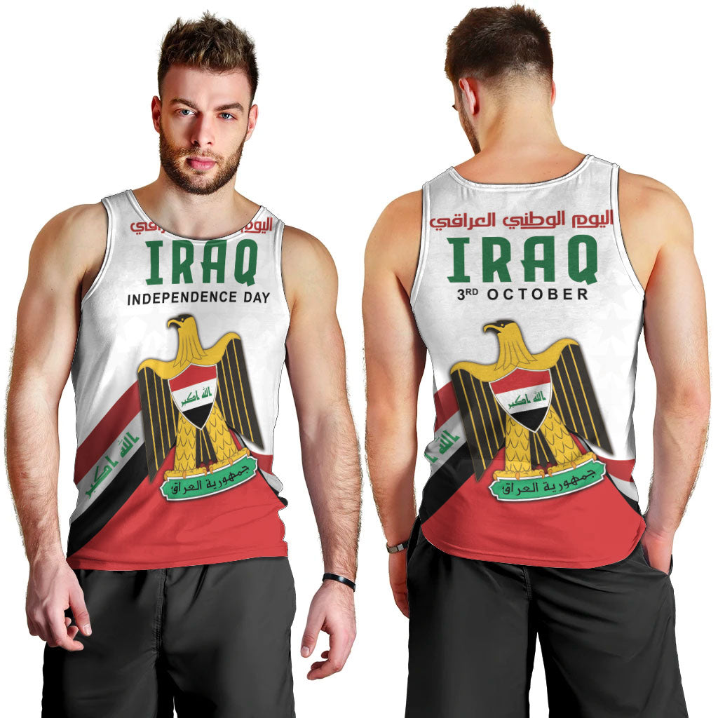 Iraq Independence Day Men Tank Top Coat Of Arms With Flag Style
