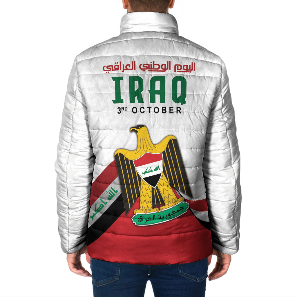 Iraq Independence Day Padded Jacket Coat Of Arms With Flag Style