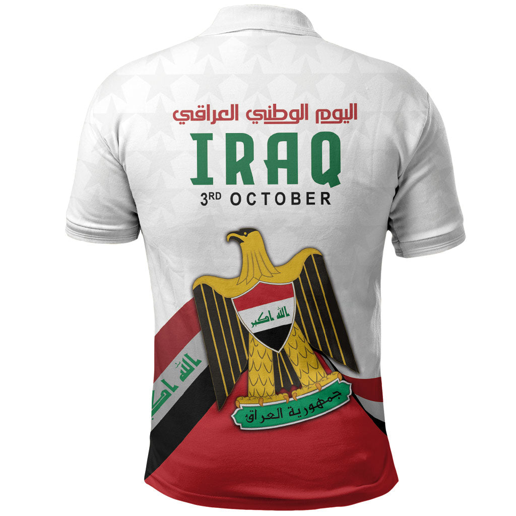 Iraq Independence Day Polo Shirt Coat Of Arms With Flag Style