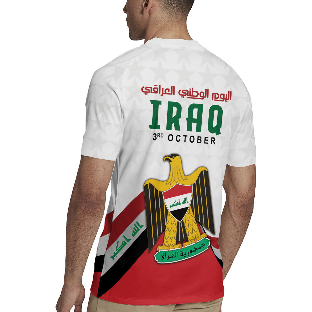 Iraq Independence Day Rugby Jersey Coat Of Arms With Flag Style