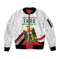 Iraq Independence Day Sleeve Zip Bomber Jacket Coat Of Arms With Flag Style