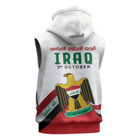 Iraq Independence Day Sleeveless Hoodie Coat Of Arms With Flag Style
