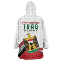 Iraq Independence Day Wearable Blanket Hoodie Coat Of Arms With Flag Style