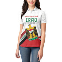 Iraq Independence Day Women Polo Shirt Coat Of Arms With Flag Style