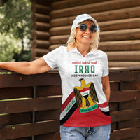 Iraq Independence Day Women Polo Shirt Coat Of Arms With Flag Style