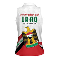Iraq Independence Day Women Sleeveless Polo Shirt Coat Of Arms With Flag Style