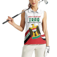 Iraq Independence Day Women Sleeveless Polo Shirt Coat Of Arms With Flag Style