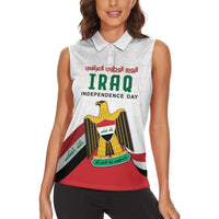 Iraq Independence Day Women Sleeveless Polo Shirt Coat Of Arms With Flag Style
