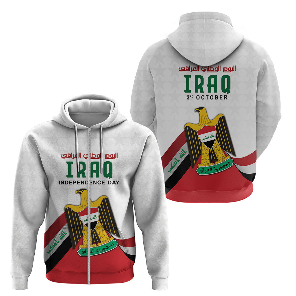 Iraq Independence Day Zip Hoodie Coat Of Arms With Flag Style