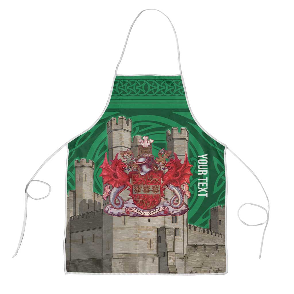 Personalized Caernarfonshire Wales Apron Caernarfon Castle and Emblem Celtic Style - Wonder Print Shop