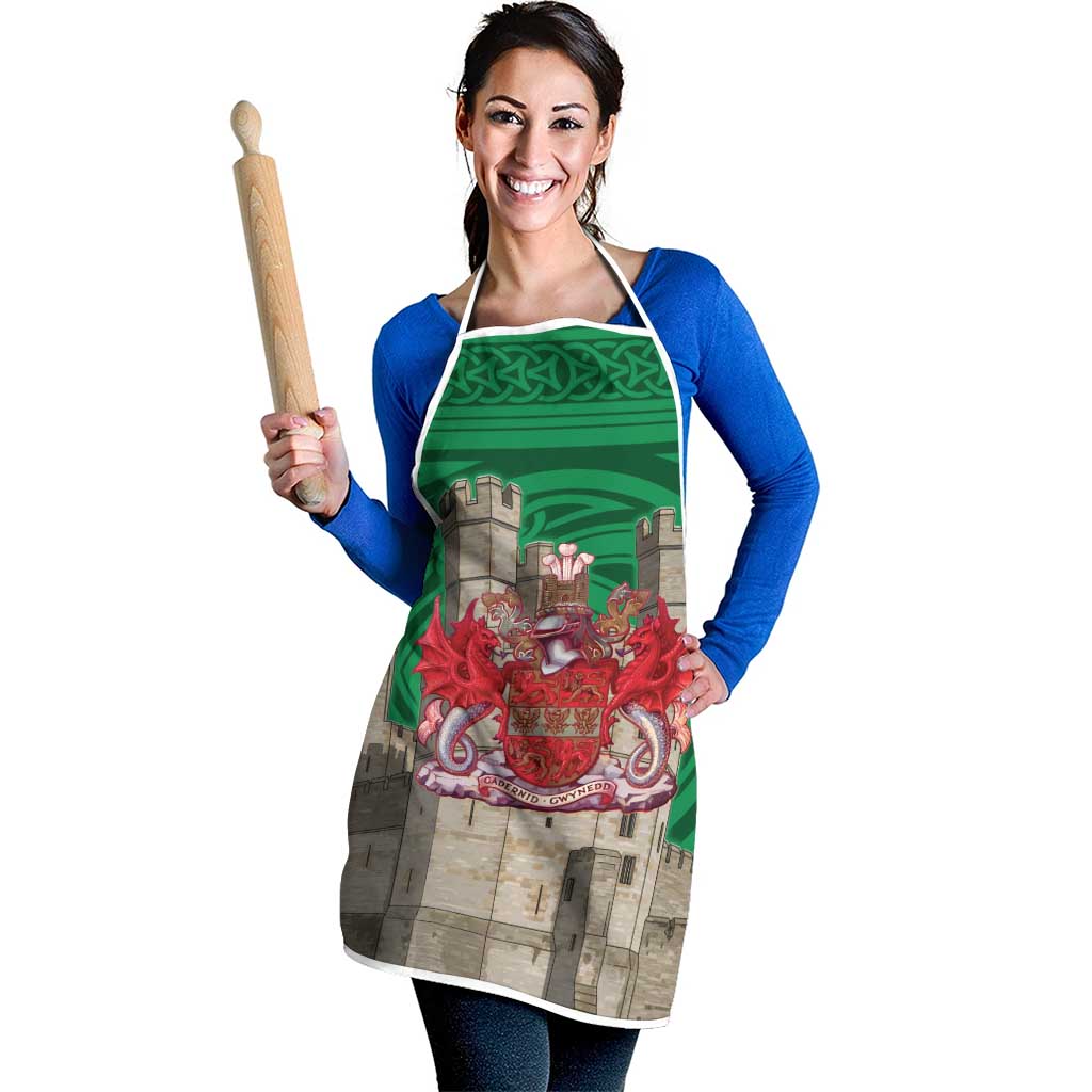 Personalized Caernarfonshire Wales Apron Caernarfon Castle and Emblem Celtic Style - Wonder Print Shop