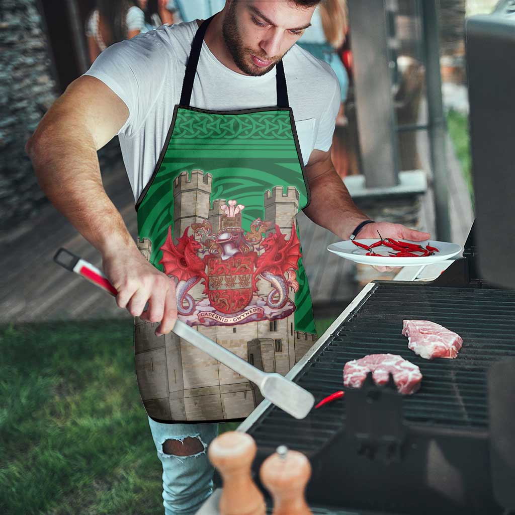 Personalized Caernarfonshire Wales Apron Caernarfon Castle and Emblem Celtic Style - Wonder Print Shop