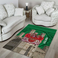 Personalized Caernarfonshire Wales Area Rug Caernarfon Castle and Emblem Celtic Style - Wonder Print Shop