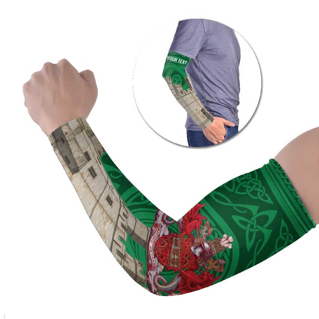 Personalized Caernarfonshire Wales Arm Sleeves Caernarfon Castle and Emblem Celtic Style - Wonder Print Shop