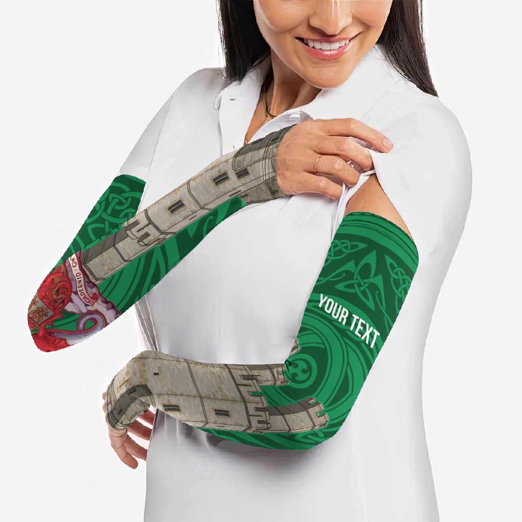 Personalized Caernarfonshire Wales Arm Sleeves Caernarfon Castle and Emblem Celtic Style - Wonder Print Shop