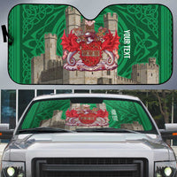 Personalized Caernarfonshire Wales Auto Sun Shade Caernarfon Castle and Emblem Celtic Style - Wonder Print Shop
