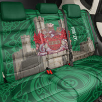 Personalized Caernarfonshire Wales Back Car Seat Cover Caernarfon Castle and Emblem Celtic Style - Wonder Print Shop