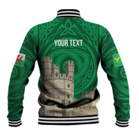 Personalized Caernarfonshire Wales Baseball Jacket Caernarfon Castle and Emblem Celtic Style - Wonder Print Shop